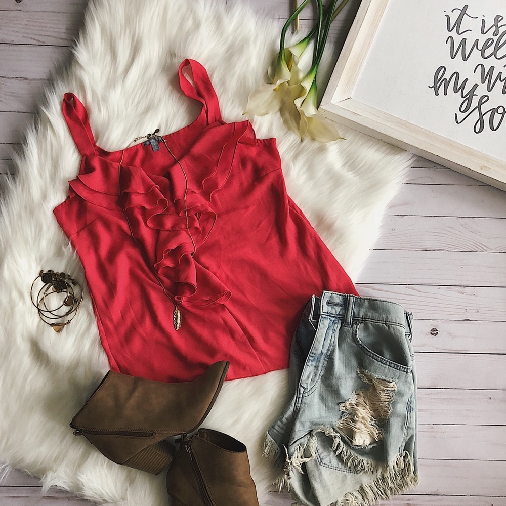 Coral Chiffon Tank